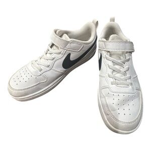 Nike Kids White Sneakers with Black Swoosh